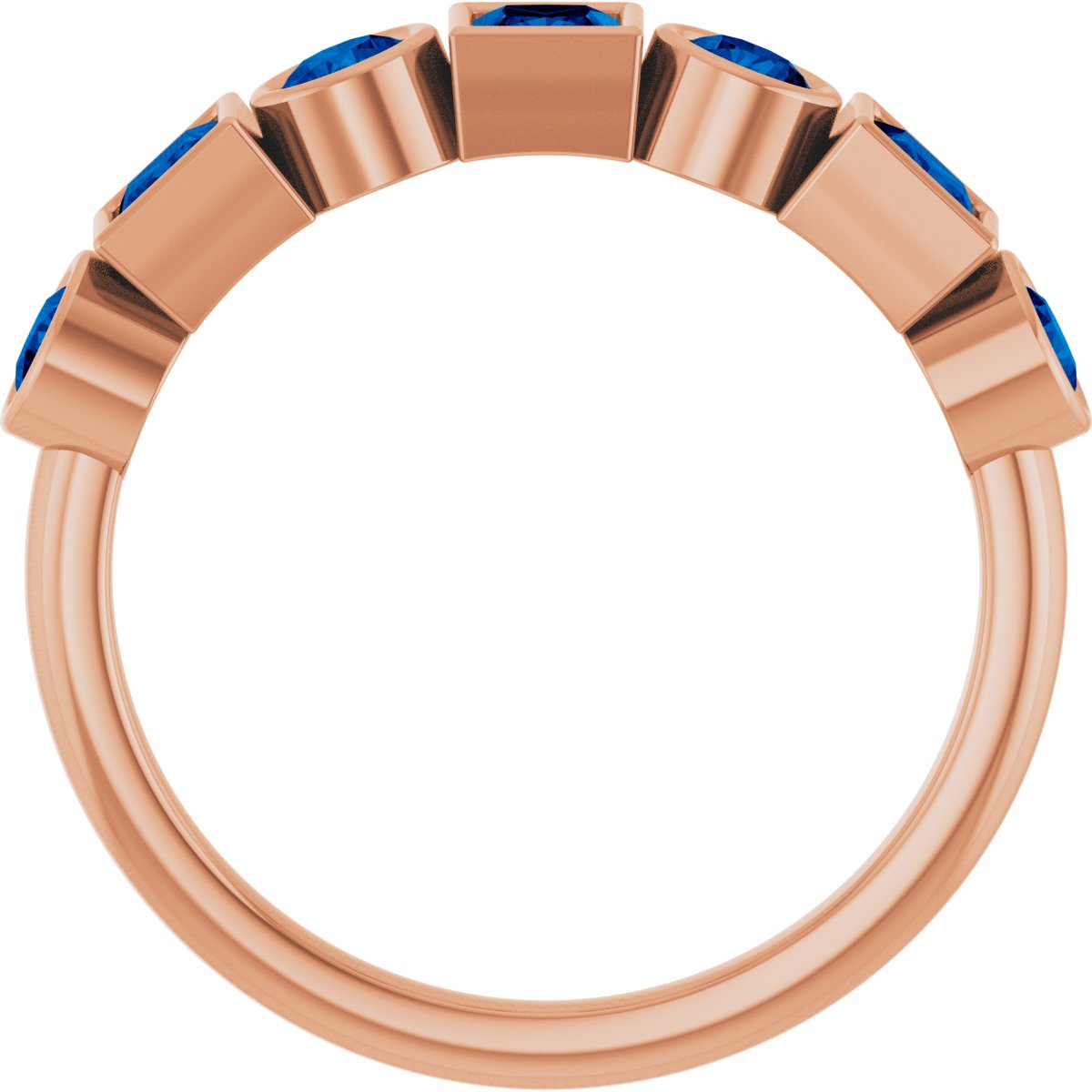 Lab-Grown Blue Sapphire Stackable Ring - Rose Gold
