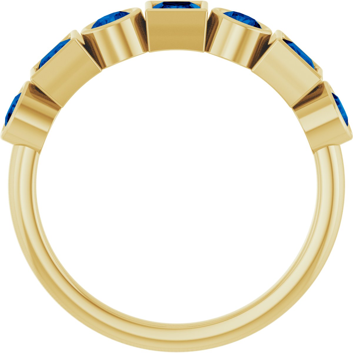 Lab-Grown Blue Sapphire Stackable Ring - Yellow Gold