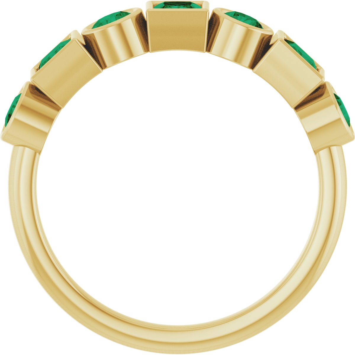 Lab-Grown Emerald Stackable Ring - Yellow Gold