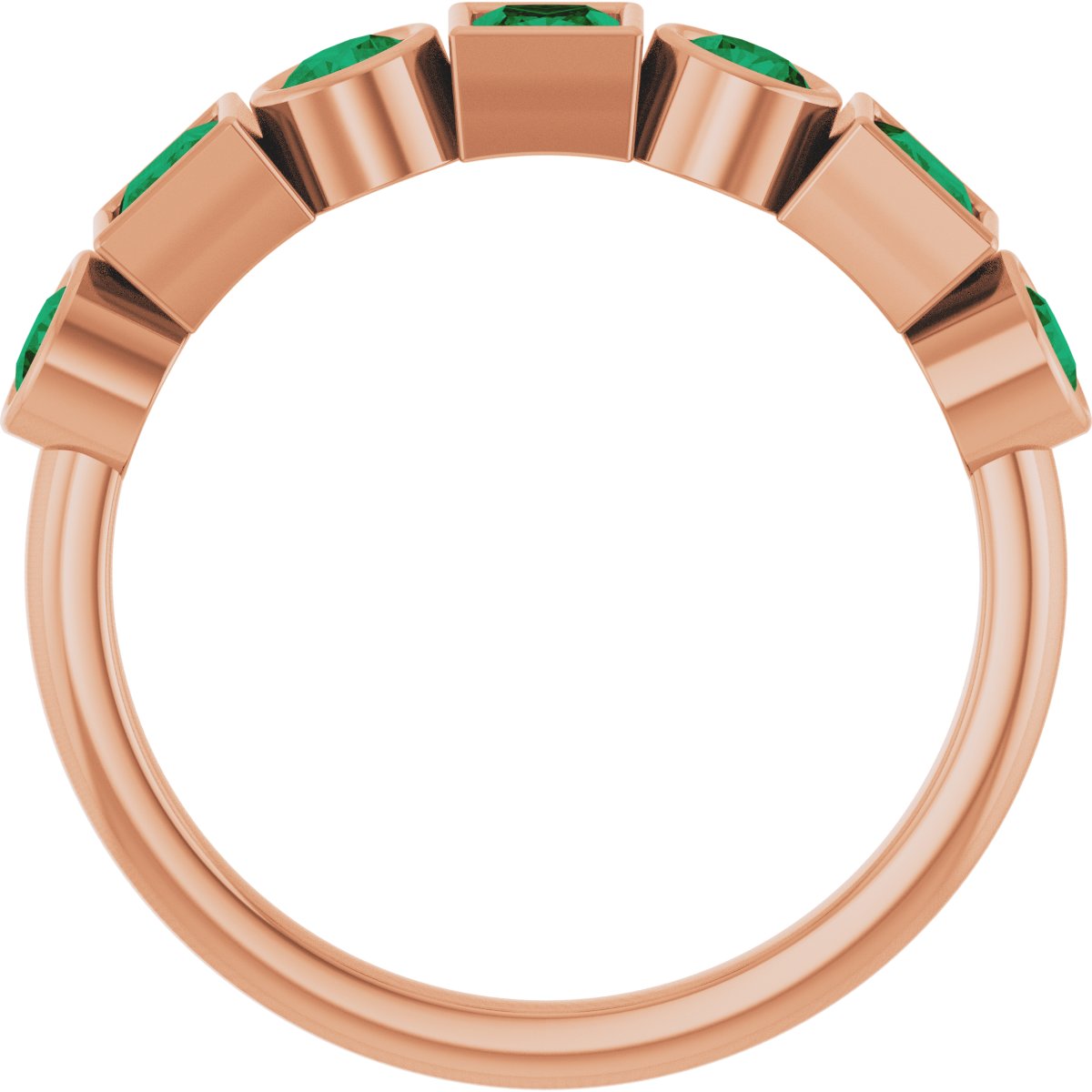 Lab-Grown Emerald Stackable Ring - Rose Gold