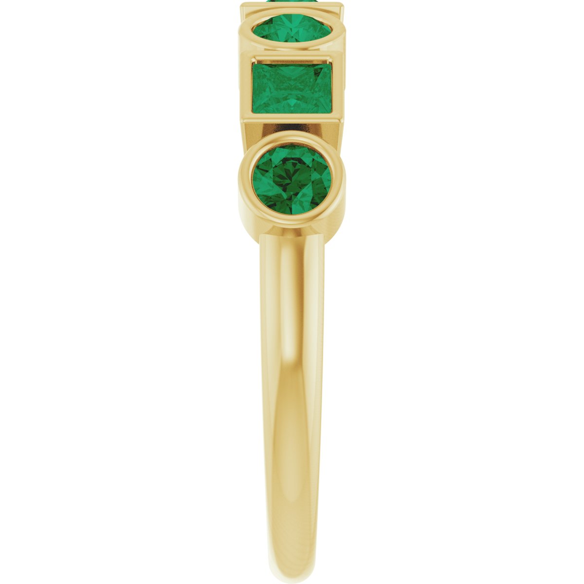 Lab-Grown Emerald Stackable Ring - Yellow Gold