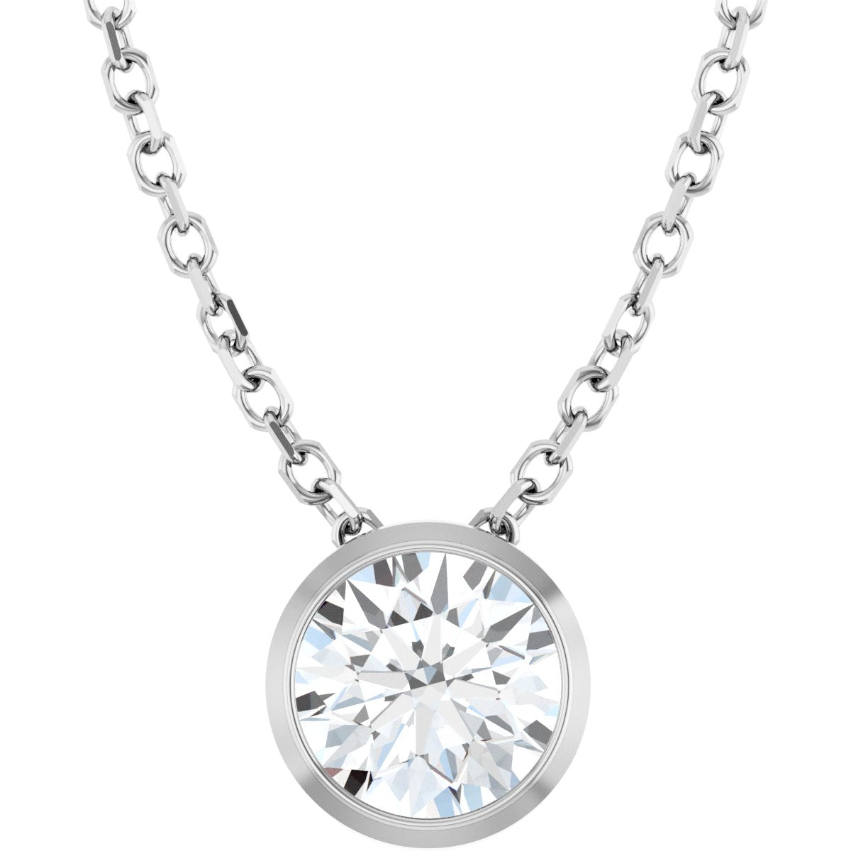 1/2 Ct Lab-Grown Diamond Solitaire Bezel-Set Necklace