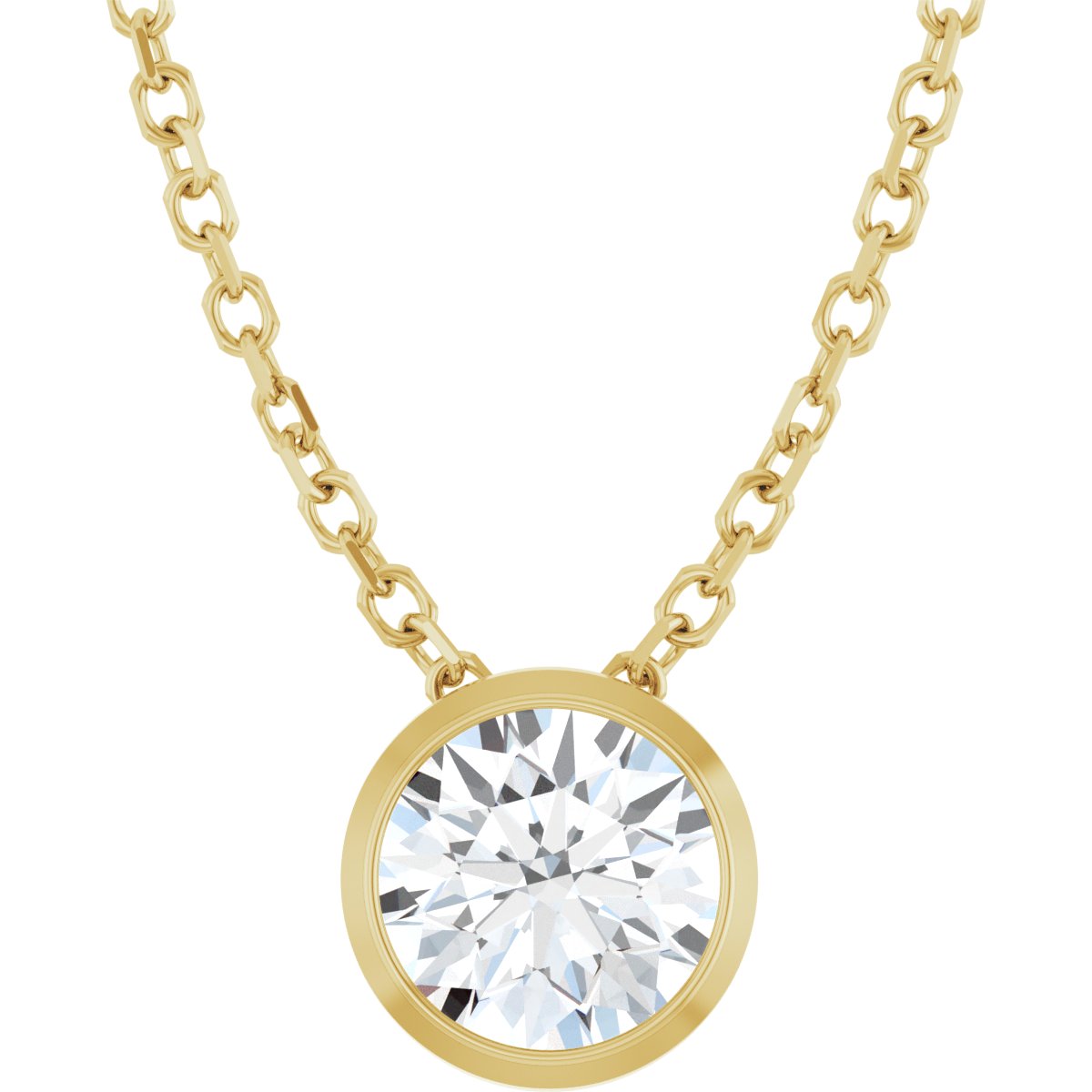 1/2 Ct Lab-Grown Diamond Solitaire Bezel-Set Necklace