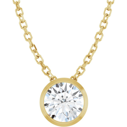 1/2 Ct Lab-Grown Diamond Solitaire Bezel-Set Necklace