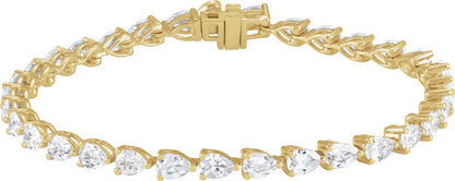 6 1/2 Ctw Pear Lab-Grown Diamond Line Bracelet - Lab Grown Diamond