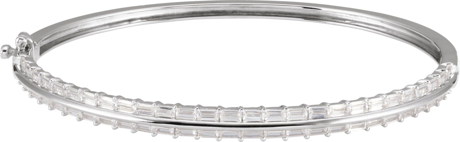 2 1/6 Ctw Straight Baguette Lab-Grown Diamond Bangle Bracelet