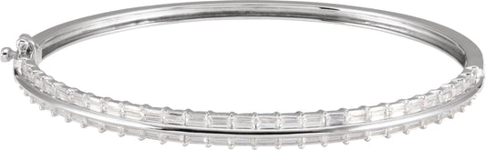 2 1/6 Ctw Straight Baguette Lab-Grown Diamond Bangle Bracelet