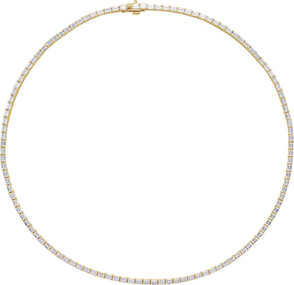 11 3/4 Ctw Emerald Lab-Grown Diamond Line Necklace - Lab Grown Diamond