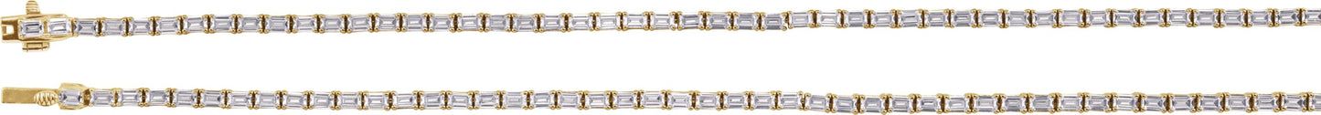11 3/4 Ctw Emerald Lab-Grown Diamond Line Necklace - Yellow Gold - Lab Grown Diamond