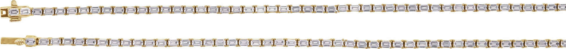 11 3/4 Ctw Emerald Lab-Grown Diamond Line Necklace - Yellow Gold - Lab Grown Diamond