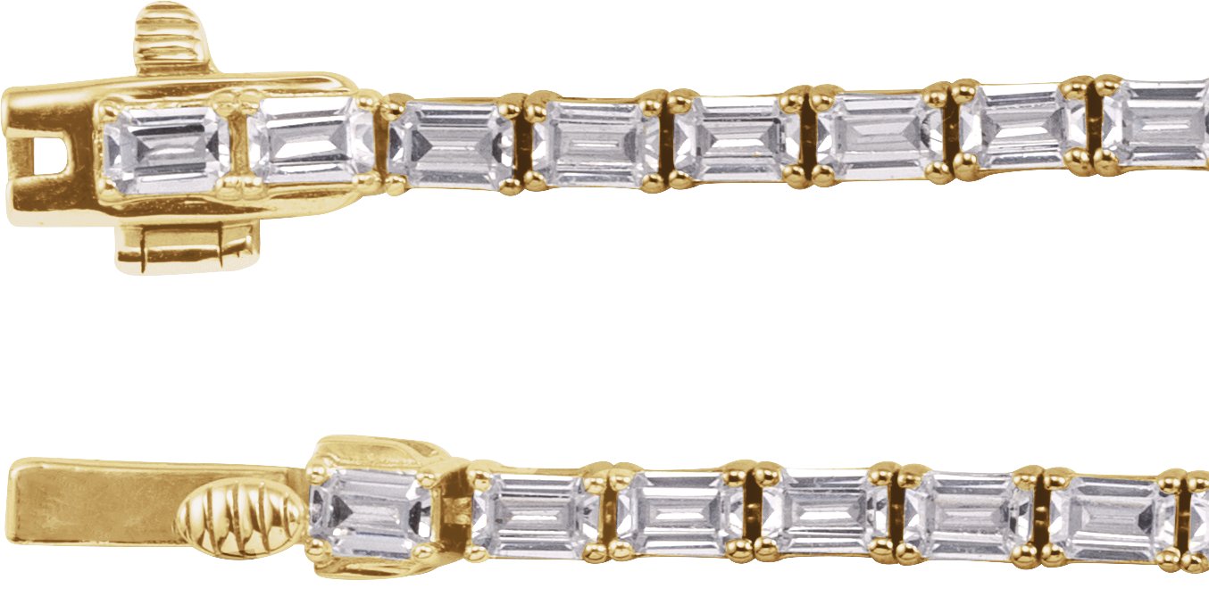 11 3/4 Ctw Emerald Lab-Grown Diamond Line Necklace - Rose Gold - Lab Grown Diamond