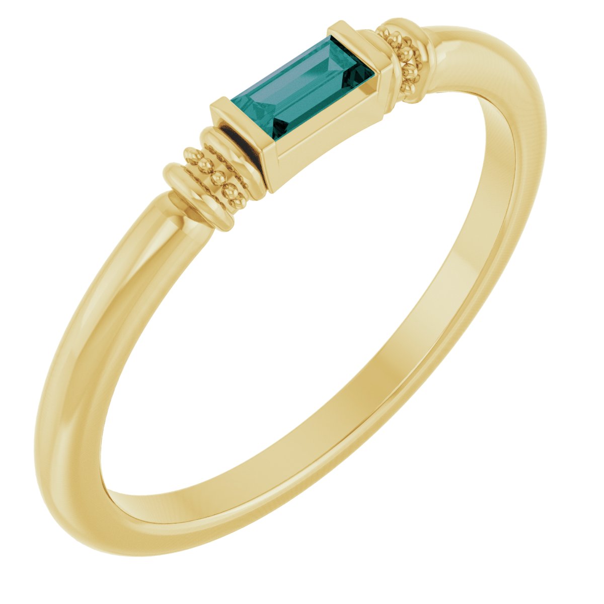 Lab-Grown Alexandrite Stackable Ring - Yellow Gold