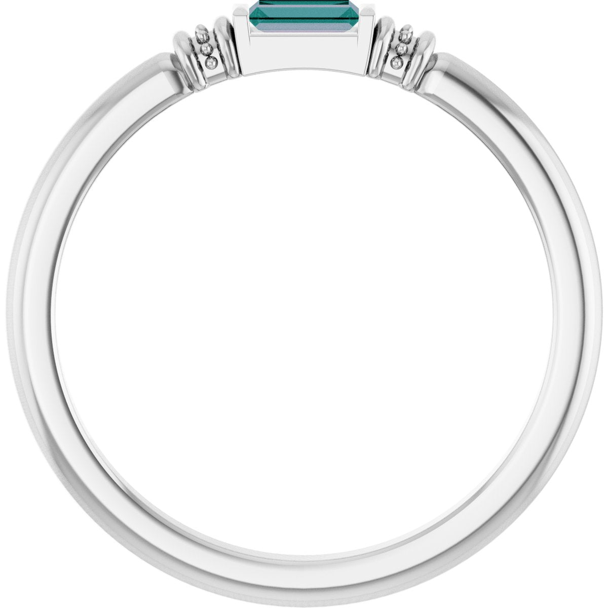 Lab-Grown Alexandrite Stackable Ring - White Gold