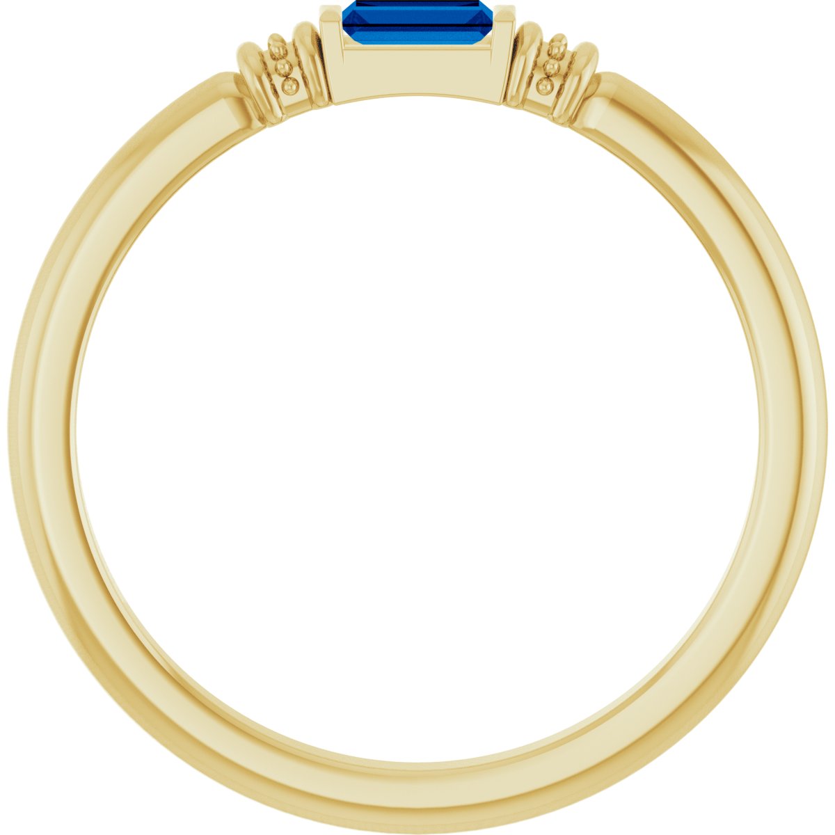 Lab-Grown Blue Sapphire Stackable Ring - Yellow Gold