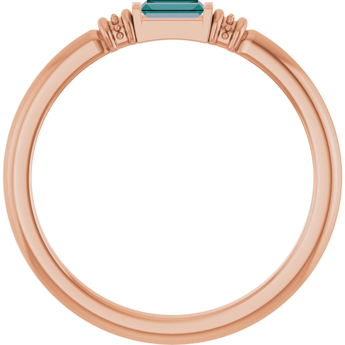 Lab-Grown Alexandrite Stackable Ring - Rose Gold