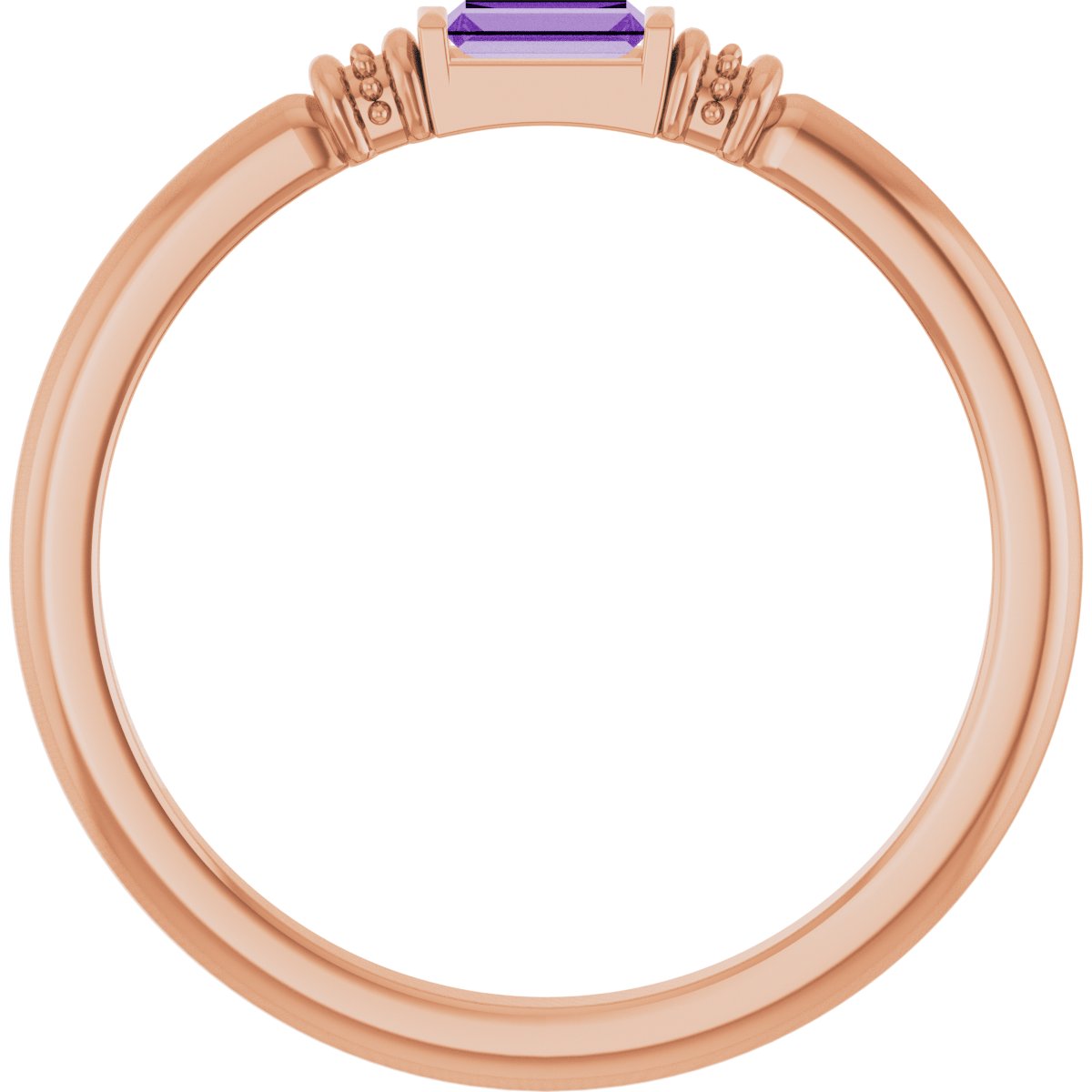 Lab-Grown Purple Sapphire Stackable Ring - Rose Gold