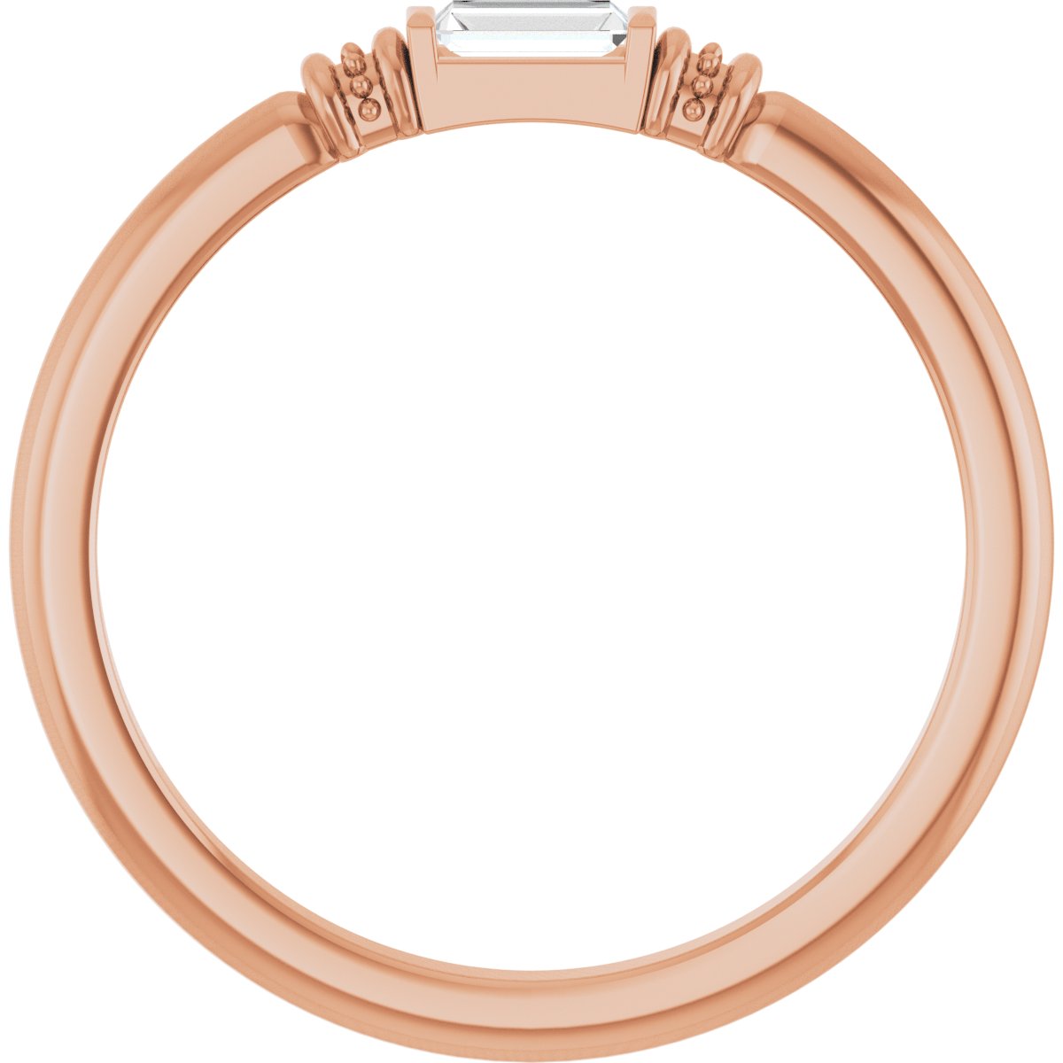Lab-Grown Moissanite Stackable Ring - Rose Gold