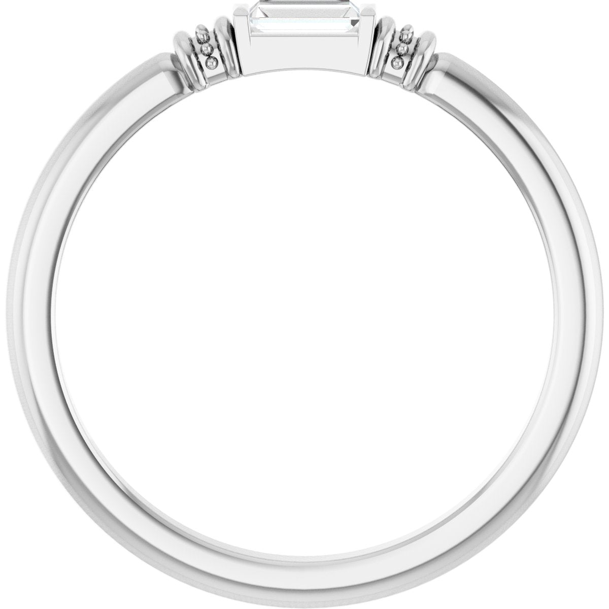 Lab-Grown Moissanite Stackable Ring - White Gold