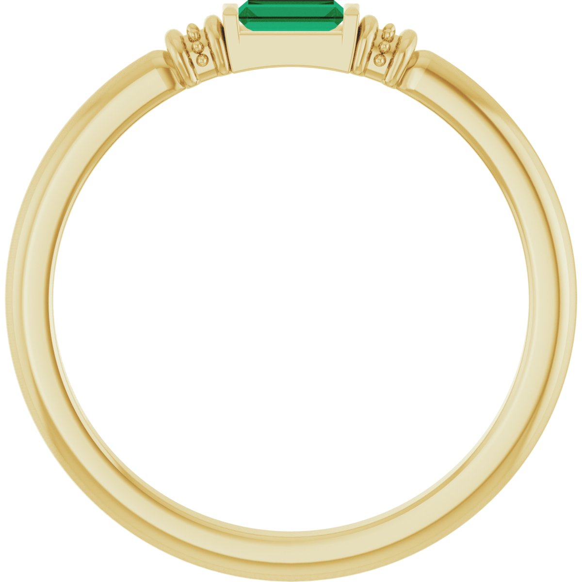 Lab-Grown Emerald Stackable Ring - Yellow Gold