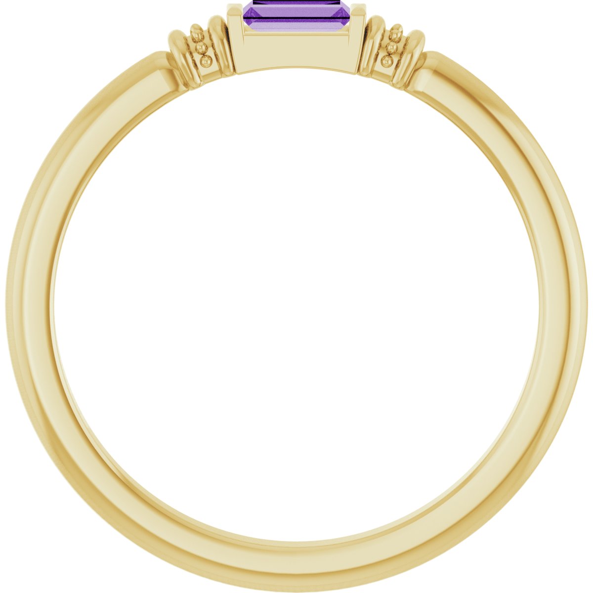 Lab-Grown Purple Sapphire Stackable Ring - Yellow Gold