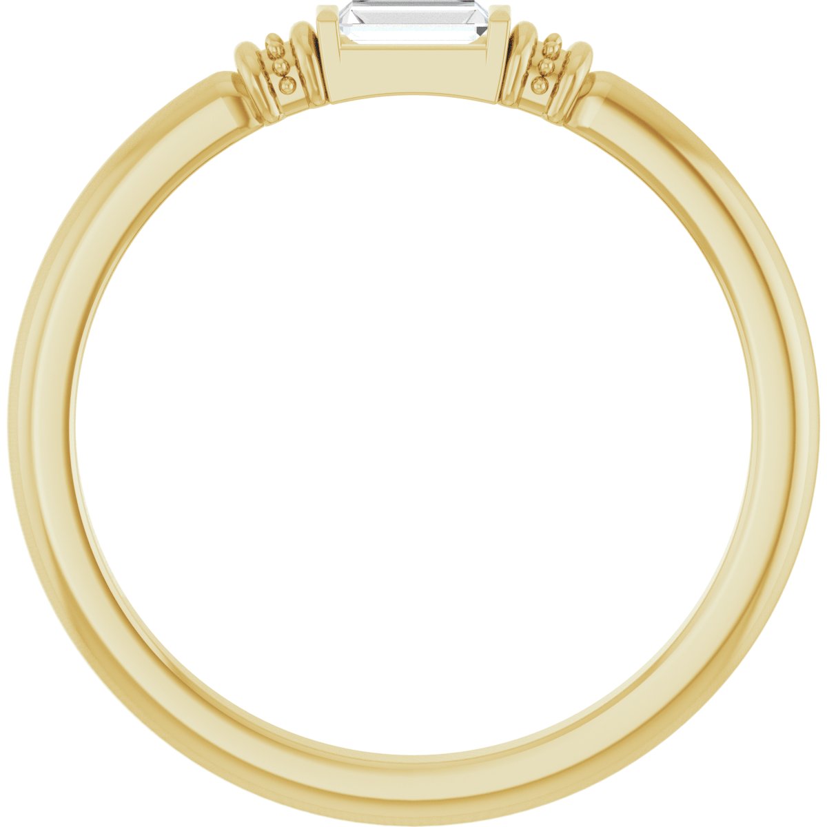 Lab-Grown Moissanite Stackable Ring - Yellow Gold