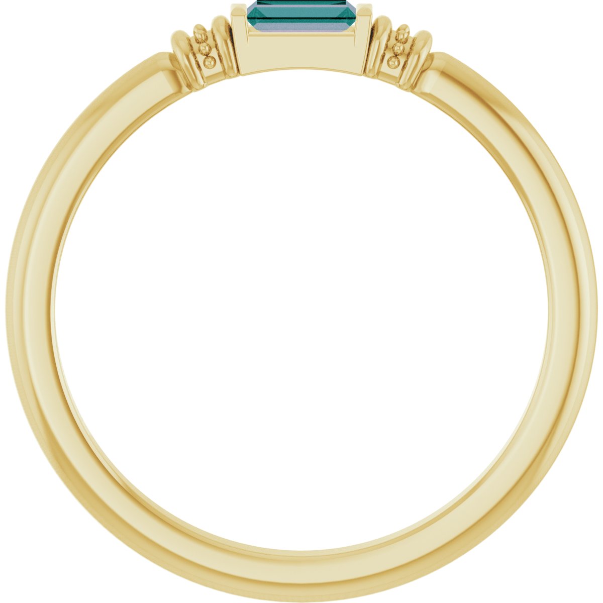 Lab-Grown Alexandrite Stackable Ring - Yellow Gold