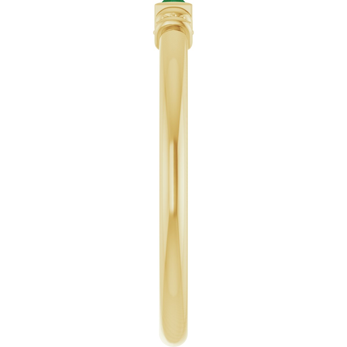 Lab-Grown Emerald Stackable Ring - Yellow Gold