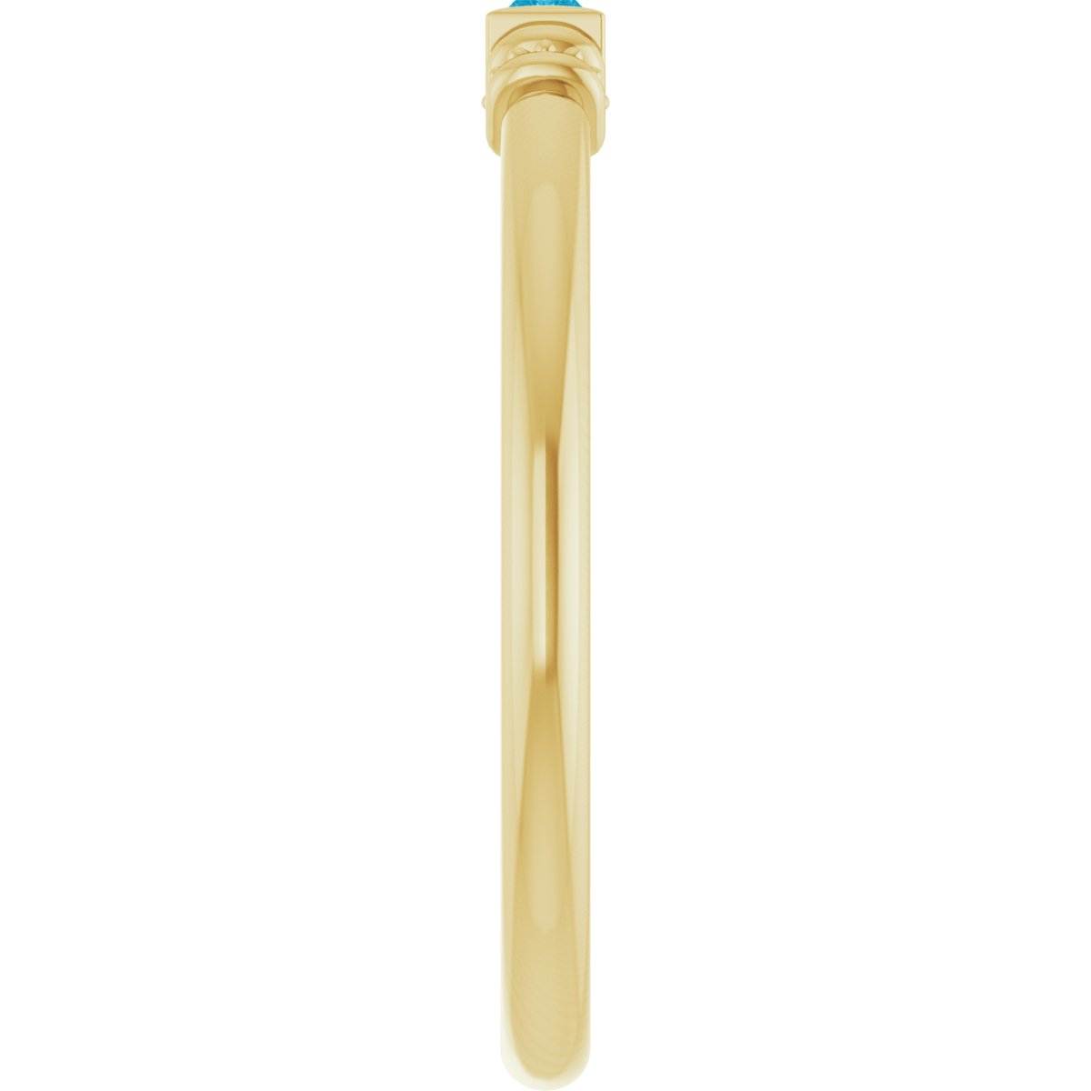 Lab-Grown Aqua Sapphire Stackable Ring - Yellow Gold