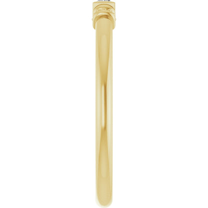 Lab-Grown Moissanite Stackable Ring - Yellow Gold