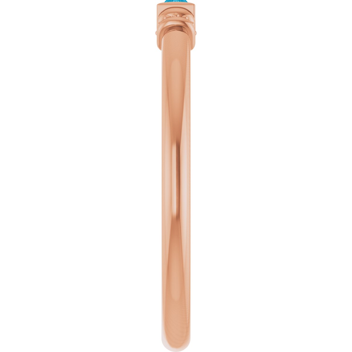 Lab-Grown Aqua Sapphire Stackable Ring - Rose Gold