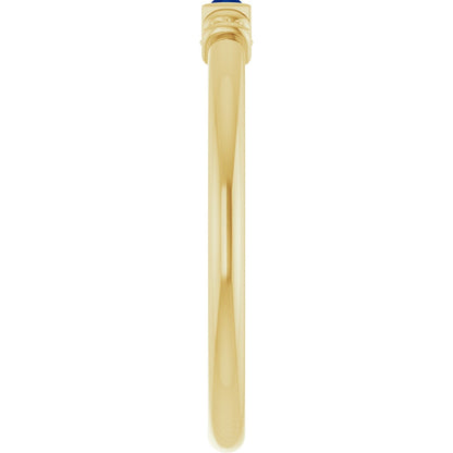 Lab-Grown Blue Sapphire Stackable Ring - Yellow Gold