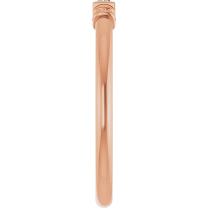 Lab-Grown Moissanite Stackable Ring - Rose Gold