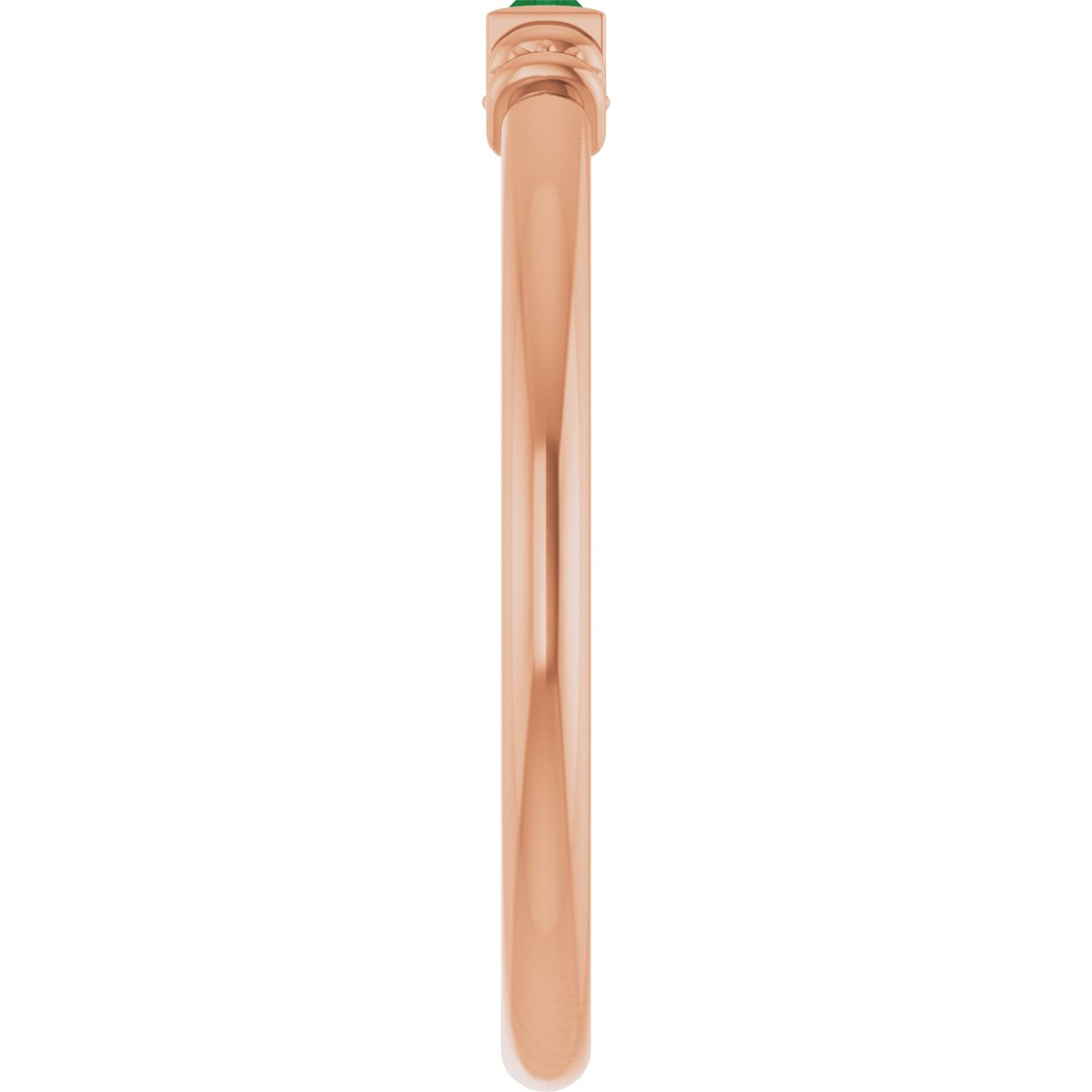 Lab-Grown Emerald Stackable Ring - Rose Gold