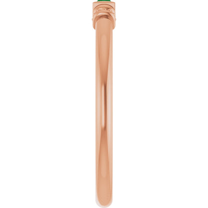 Lab-Grown Emerald Stackable Ring - Rose Gold
