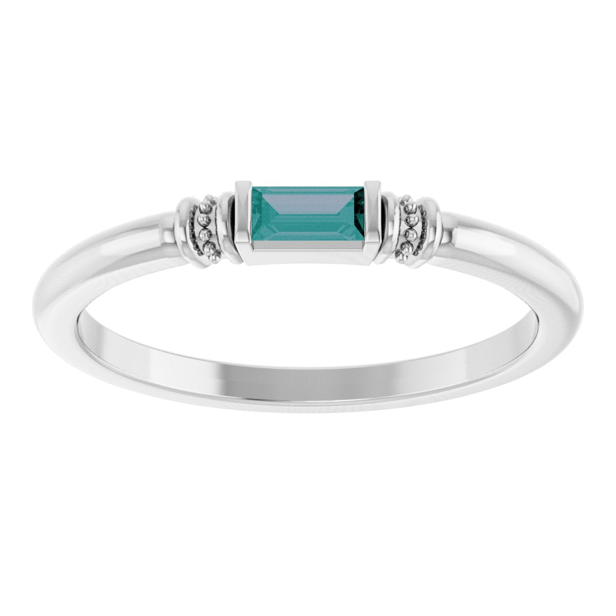 Lab-Grown Alexandrite Stackable Ring - White Gold