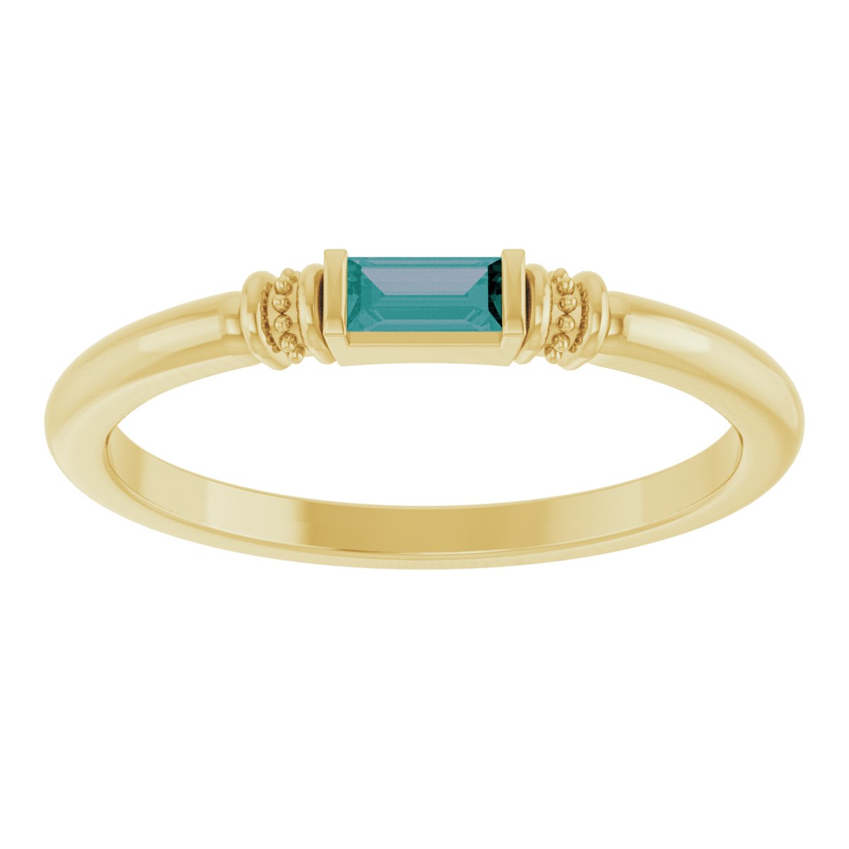 Lab-Grown Alexandrite Stackable Ring - Yellow Gold