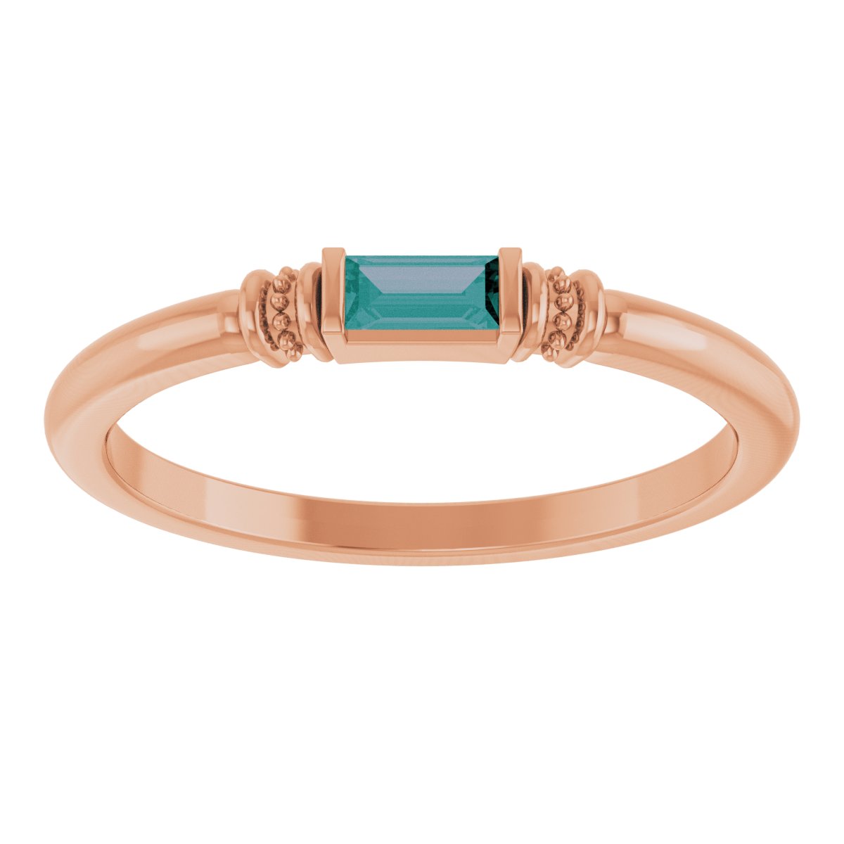 Lab-Grown Alexandrite Stackable Ring - Rose Gold