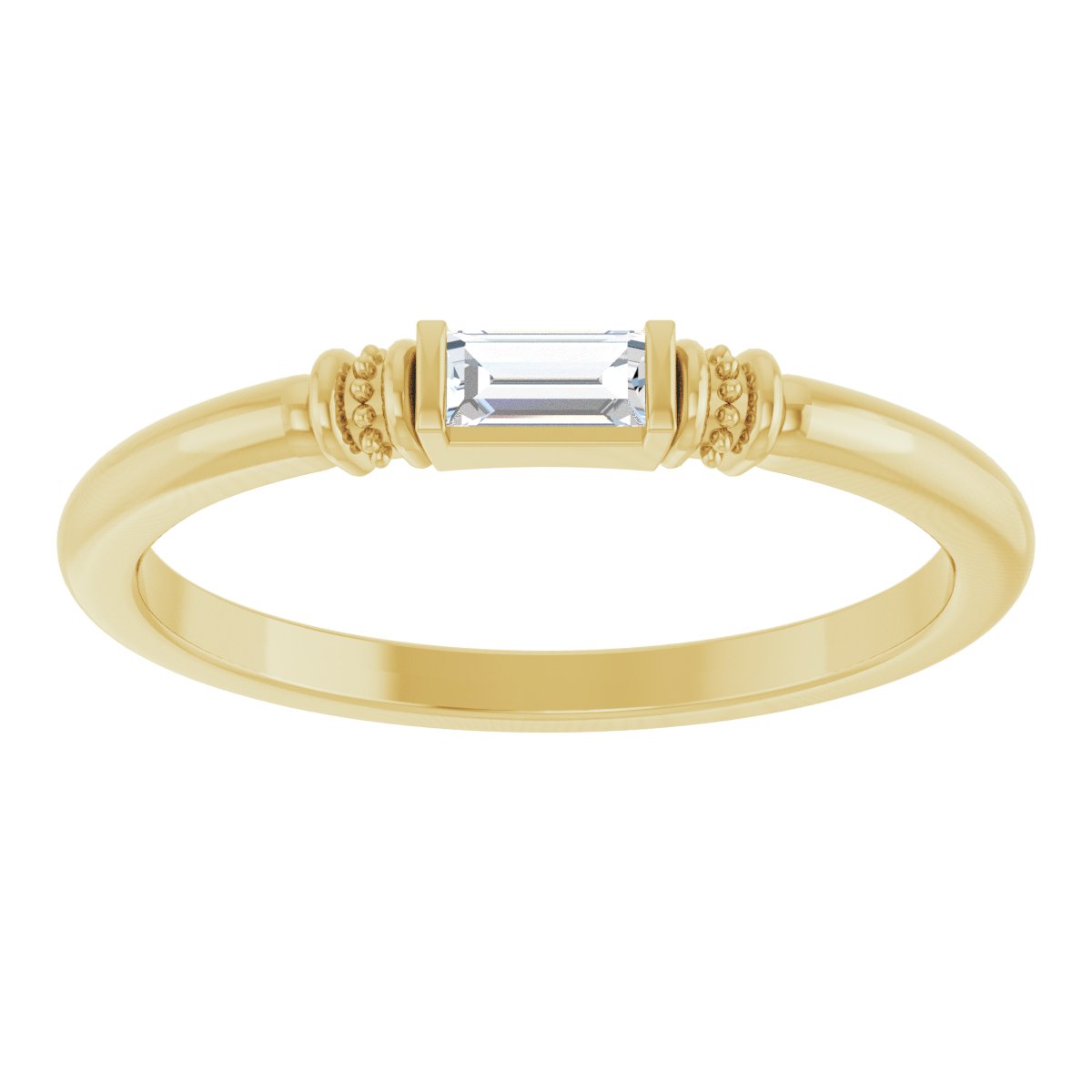 Lab-Grown Moissanite Stackable Ring - Yellow Gold