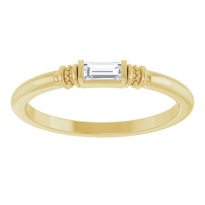 Lab-Grown Moissanite Stackable Ring - Yellow Gold