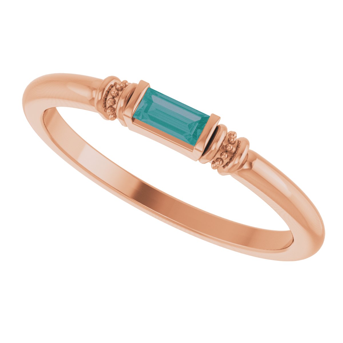 Lab-Grown Alexandrite Stackable Ring - Rose Gold