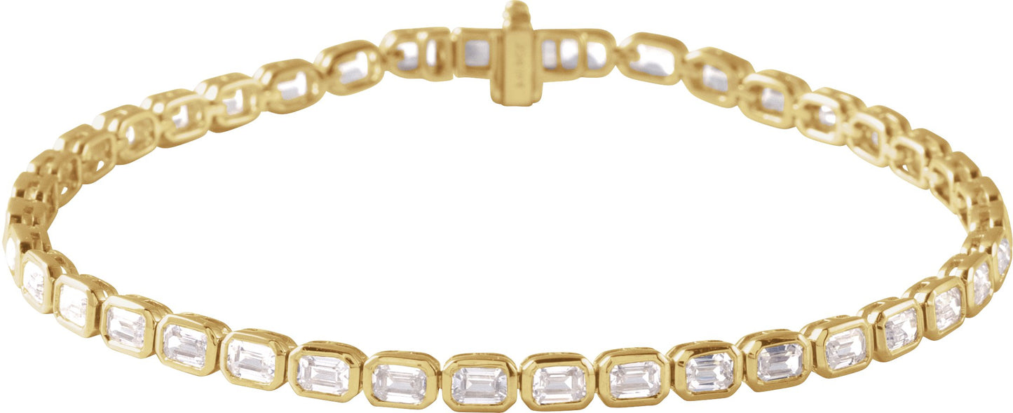 6 1/4 Ctw Emerald Lab-Grown Diamond Line Bracelet - Lab Grown Diamond