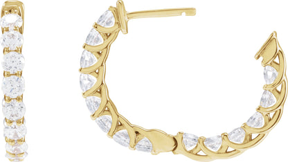 2 1/5 Ctw Lab-Grown Diamond Inside-Outside Hoop Earrings - Lab Grown Diamond