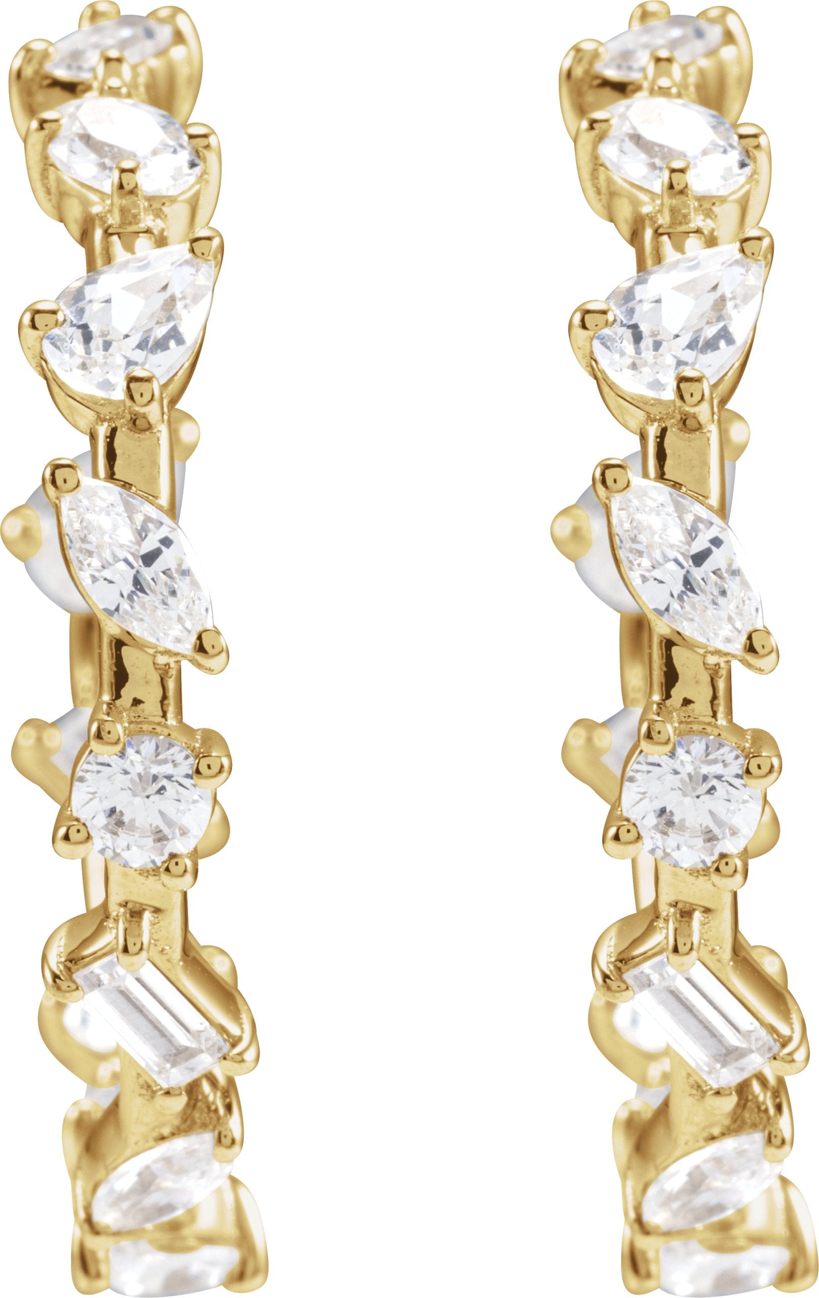 2 Ctw Lab-Grown Diamond Hoop Earrings - Rose Gold - Lab Grown Diamond