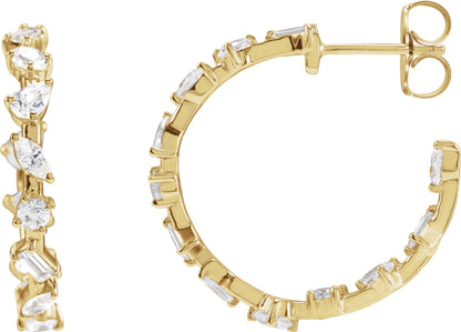 2 Ctw Lab-Grown Diamond Hoop Earrings - Lab Grown Diamond