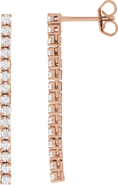 3/4 Ctw Lab-Grown Diamond Drop Earrings