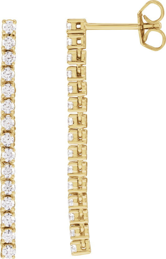 3/4 Ctw Lab-Grown Diamond Drop Earrings - Lab Grown Diamond