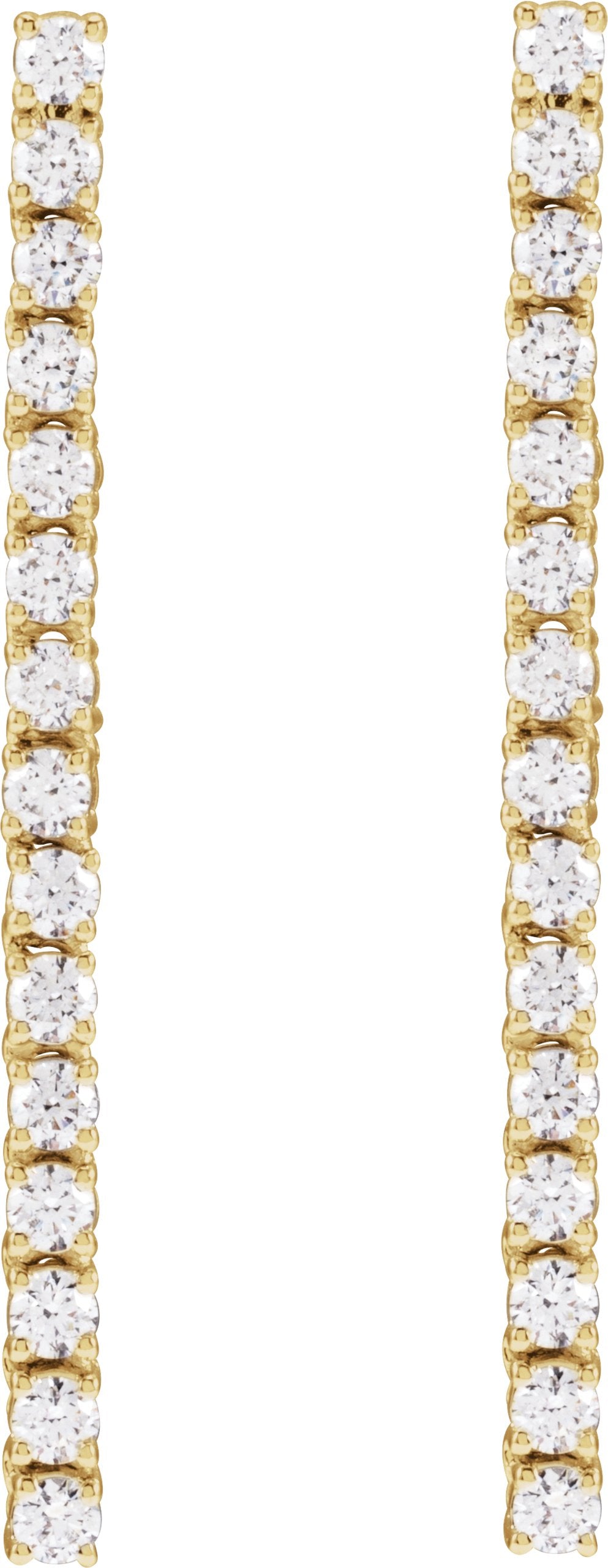 3/4 Ctw Lab-Grown Diamond Drop Earrings - Yellow Gold - Lab Grown Diamond