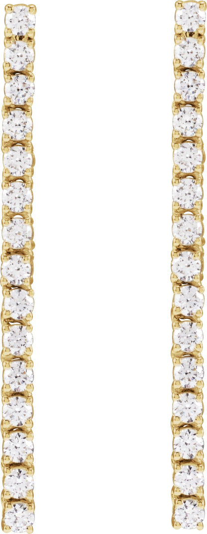 3/4 Ctw Lab-Grown Diamond Drop Earrings - Yellow Gold - Lab Grown Diamond