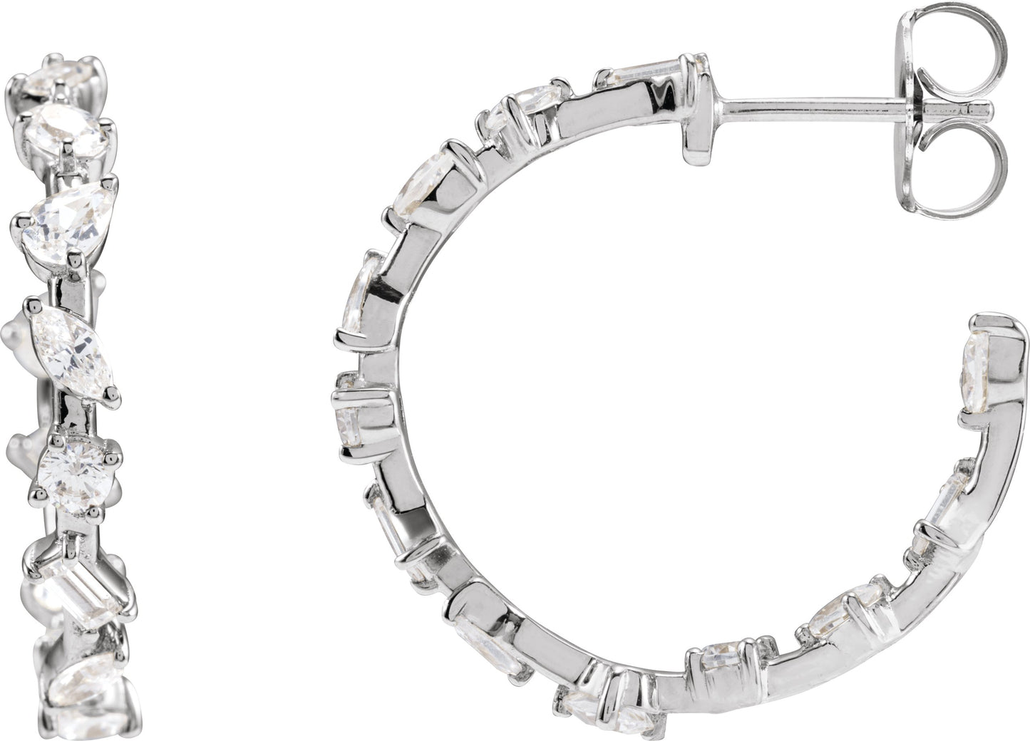 2 Ctw Lab-Grown Diamond Hoop Earrings