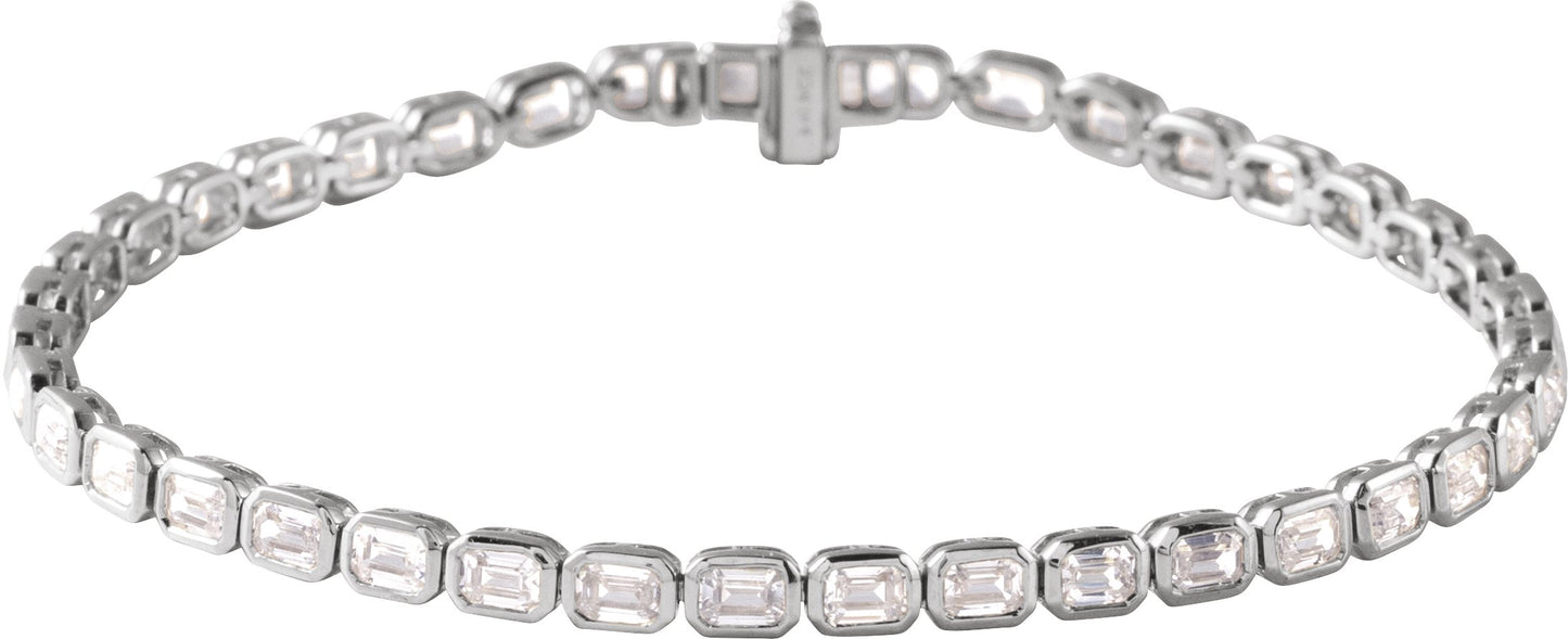 6 1/4 Ctw Emerald Lab-Grown Diamond Line Bracelet